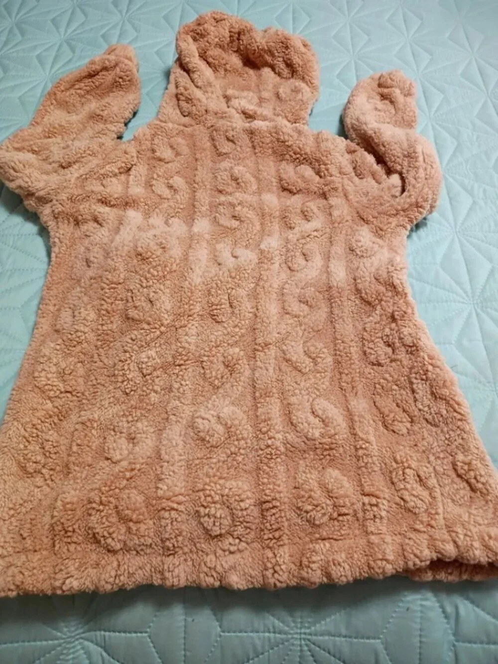 Shein Youth Faux Fur Hooded Teddy Bear Long Sleeve Jacket Brown Size 8Y